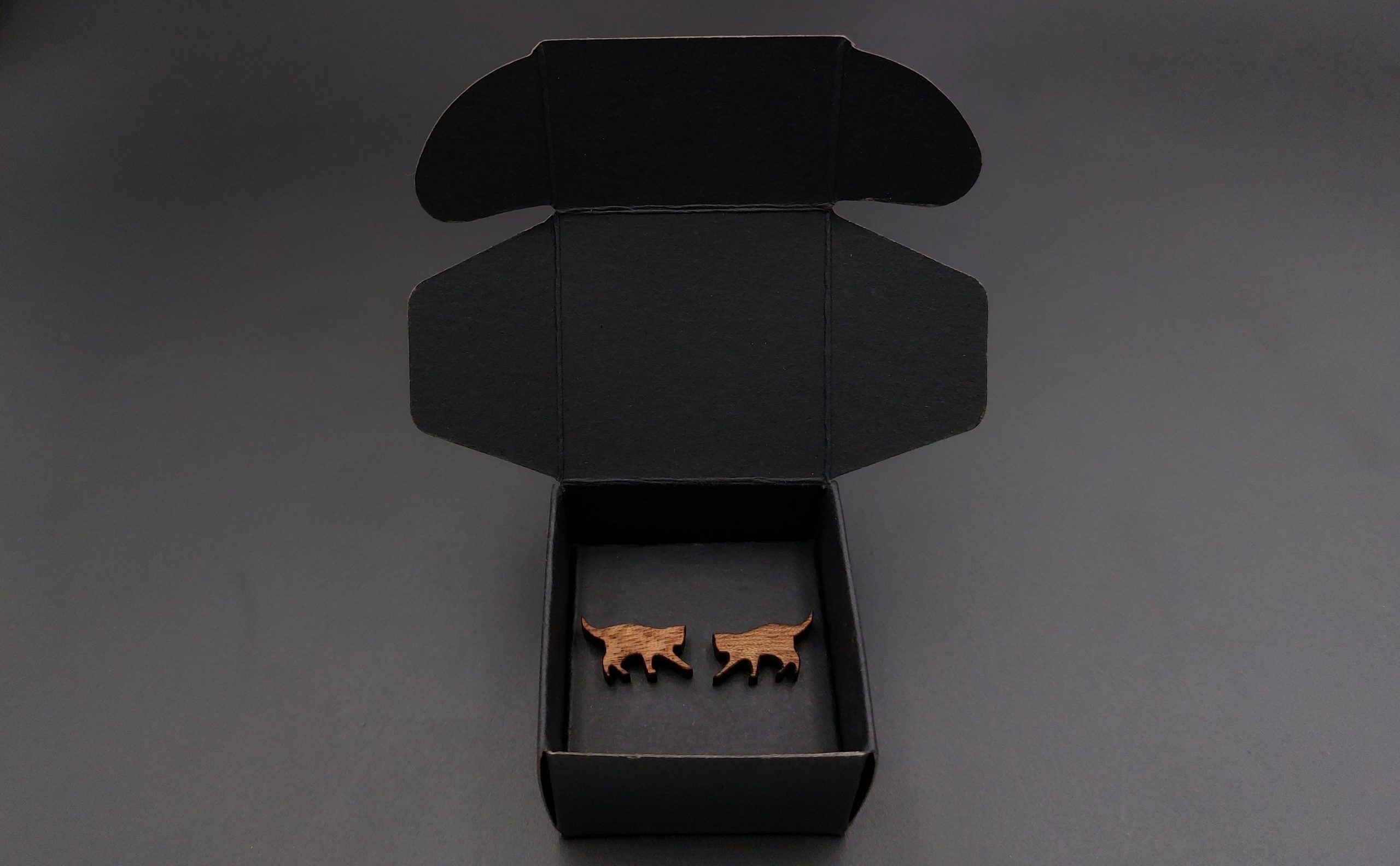 Kolczyki drewniane KOTY NATURALNE - obrazek 3