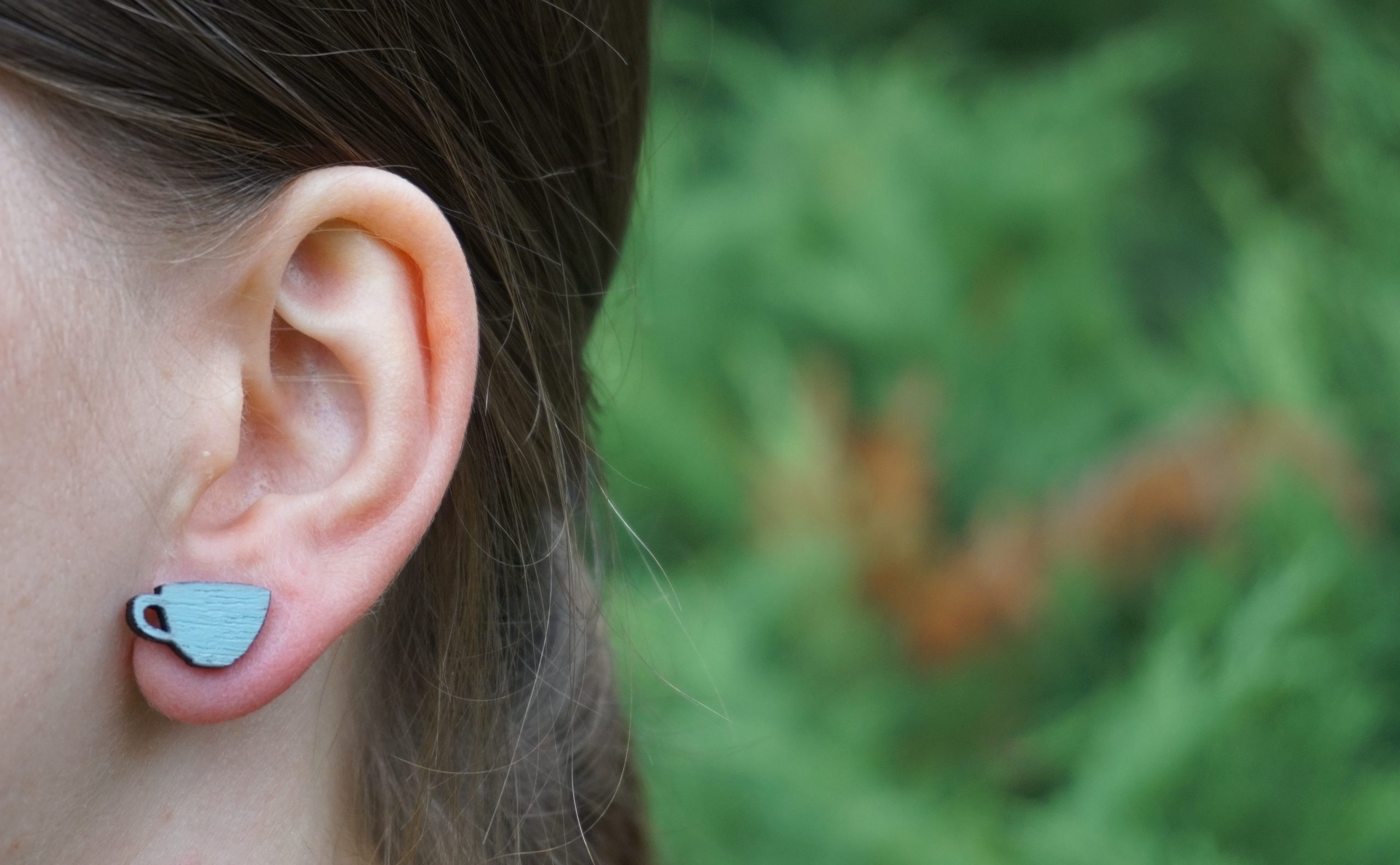 Kolczyki drewniane DZBANEK I FILIŻANKA - obrazek 5