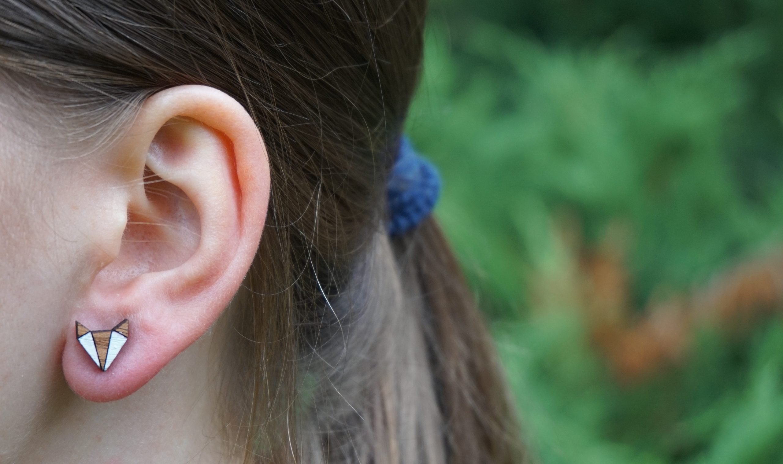 Kolczyki drewniane LISY BIAŁE - obrazek 5