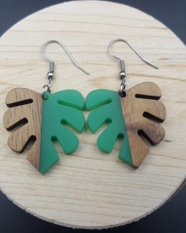 Kolczyki LIŚCIE MONSTERY ZIELONE