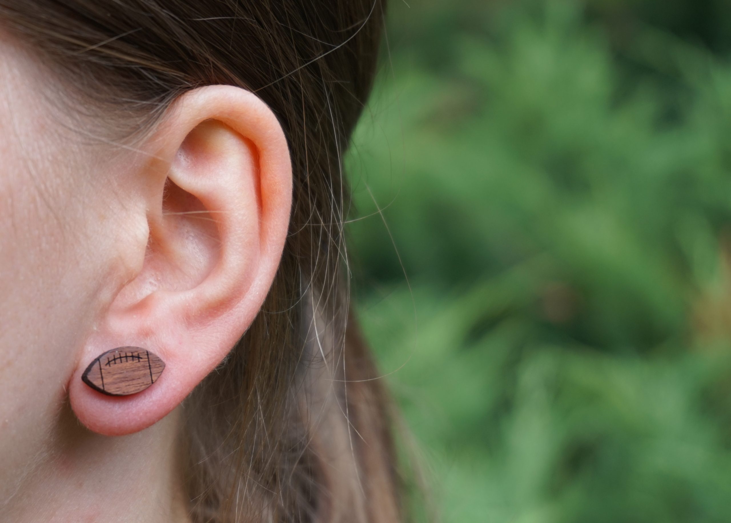 Kolczyki drewniane FOOTBALL AMERYKAŃSKI - obrazek 5