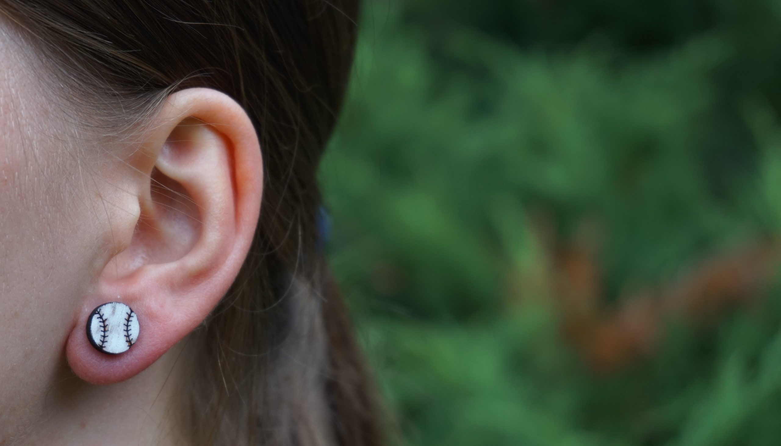 Kolczyki drewniane BASEBALL - obrazek 5