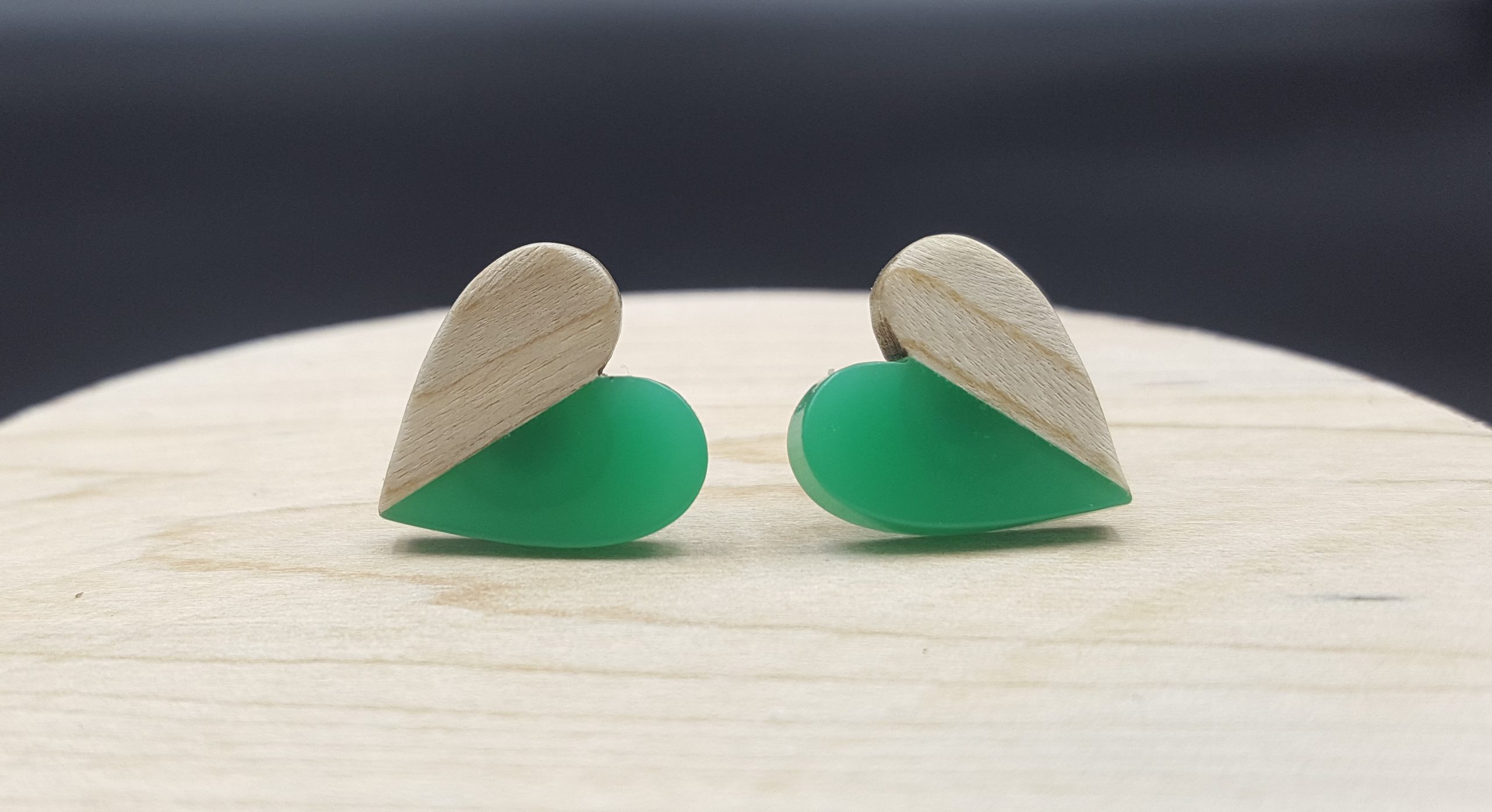 Kolczyki SERCA ZIELONE - obrazek 2