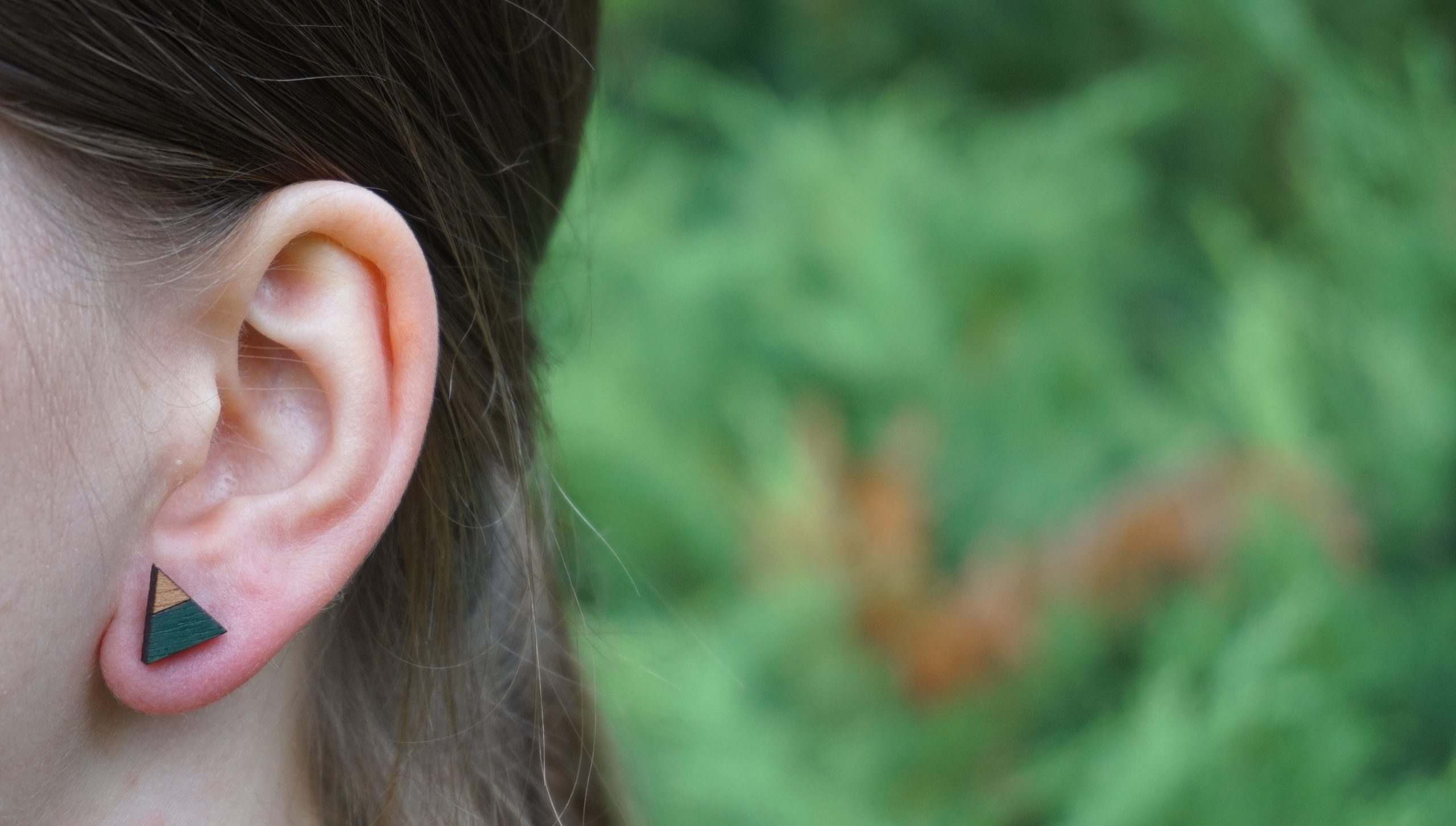 Kolczyki drewniane ASYMETRYCZNE TRÓJKĄTY - obrazek 5