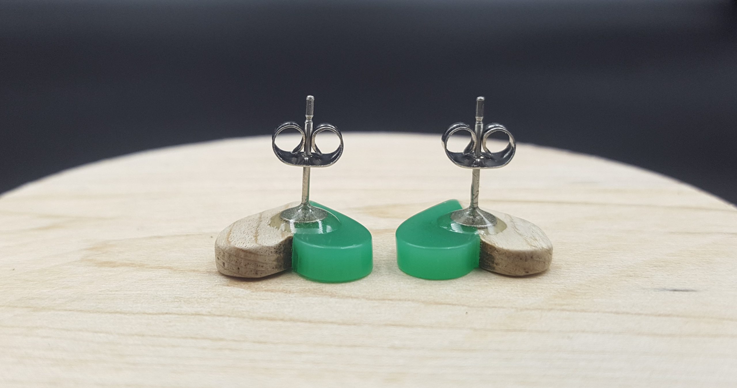 Kolczyki SERCA ZIELONE - obrazek 3