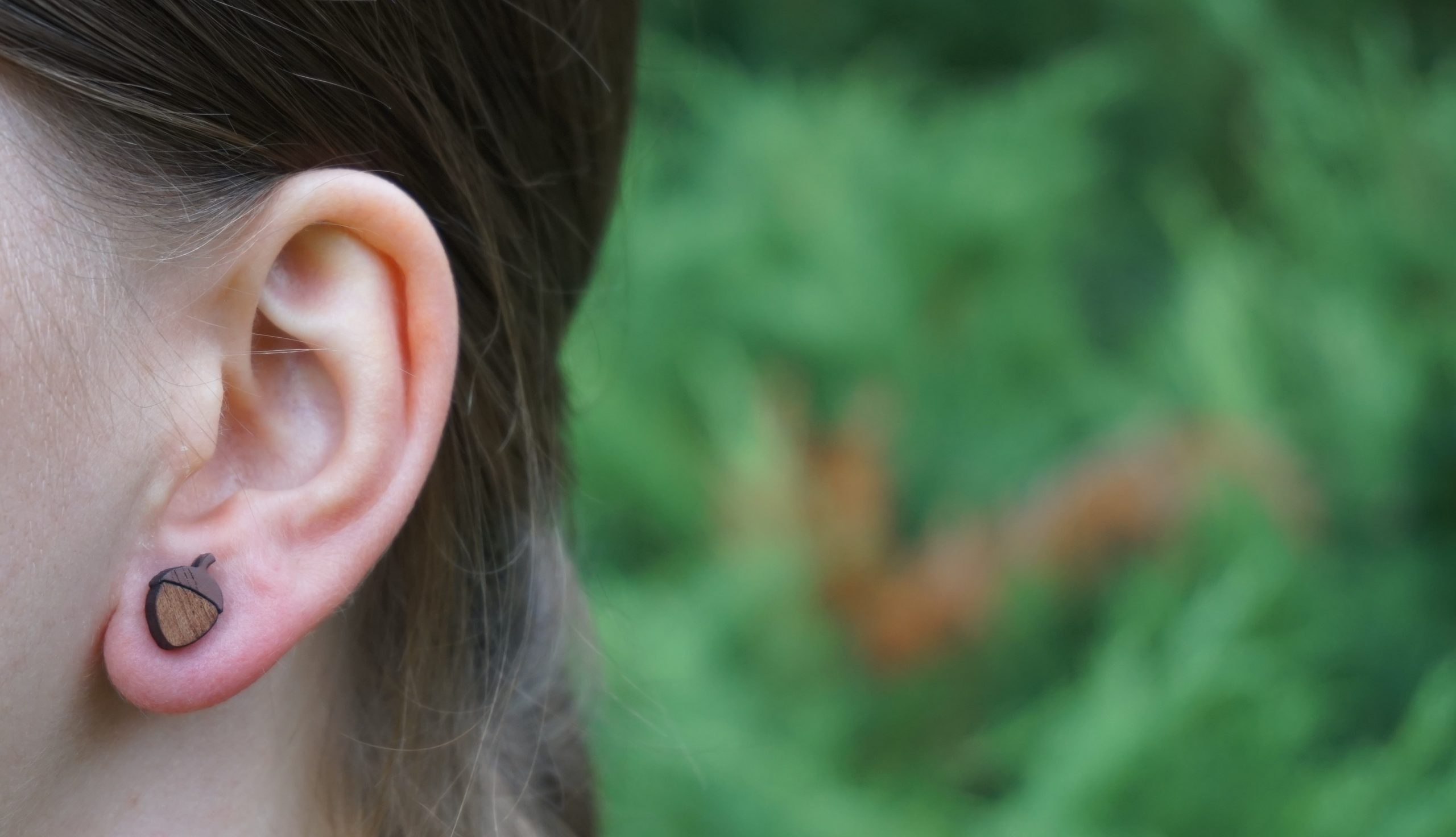 Kolczyki drewniane WIEWIÓRKA Z ŻOŁĘDZIEM - obrazek 5