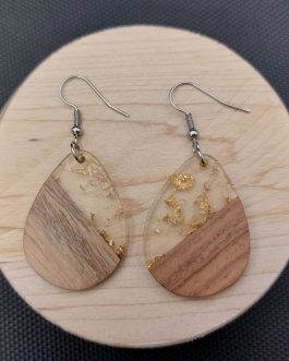 Kolczyki JAJOWATE ZE ZŁOTKIEM