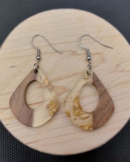 Kolczyki ŁEZKI ZE ZŁOTKIEM