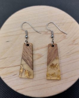 Kolczyki TRAPEZY ZE ZŁOTKIEM