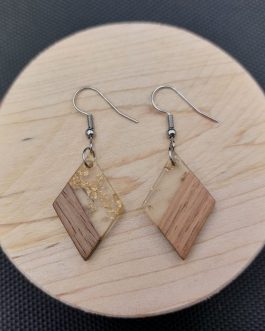 Kolczyki ROMBY ZE ZŁOTKIEM