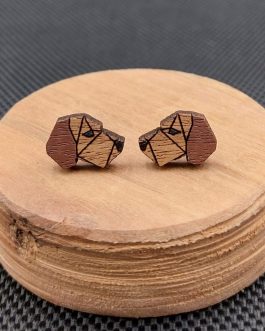 Kolczyki drewniane GŁOWA PSA