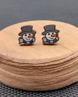 Kolczyki drewniane BAŁWANKI NIEBIESKIE