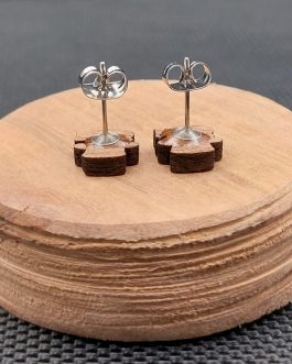 Kolczyki drewniane BAŁWANKI CZERWONE