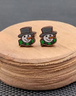 Kolczyki drewniane BAŁWANKI ZIELONE