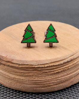 Kolczyki drewniane CHOINKI