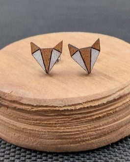 Kolczyki drewniane LISY BIAŁE