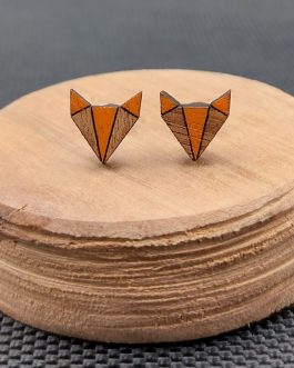Kolczyki drewniane LISY POMARAŃCZOWE
