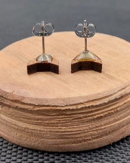 Kolczyki drewniane LISY BIAŁO-POMARAŃCZOWE