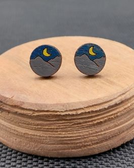 Kolczyki drewniane GÓRY NOC