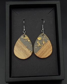 Kolczyki JAJOWATE ZE ZŁOTKIEM