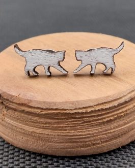 Kolczyki drewniane KOTY BIAŁE