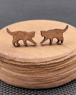 Kolczyki drewniane KOTY NATURALNE