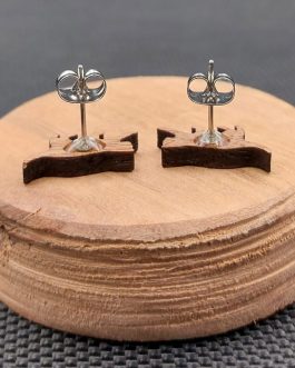 Kolczyki drewniane KOTY CZARNE