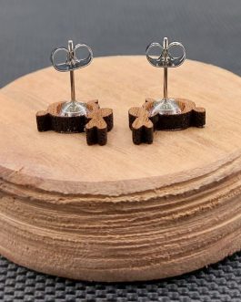 Kolczyki drewniane KRÓLIKI BIAŁE