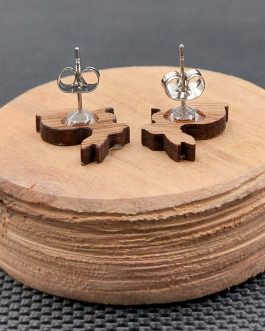 Kolczyki drewniane KRÓLIKI BEŻOWE