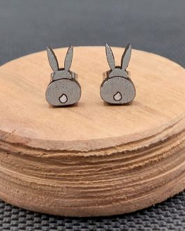 Kolczyki drewniane KRÓLIKI SZARE