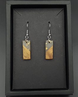 Kolczyki PROSTOKĄTY KRÓTKIE ZE ZŁOTKIEM