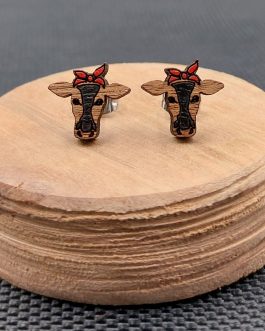 Kolczyki drewniane KROWY