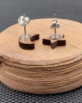 Kolczyki drewniane KSIĘŻYC I GWIAZDA