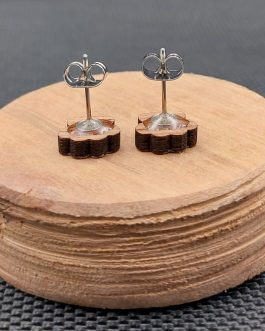 Kolczyki drewniane ŁAPKI RÓŻOWE