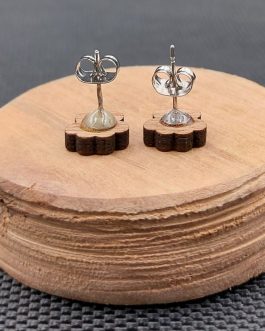 Kolczyki drewniane ŁAPKI CZARNE