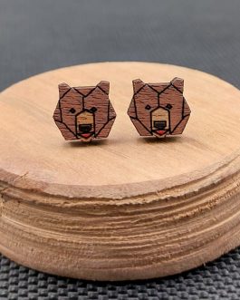Kolczyki drewniane NIEDŹWIEDZIE
