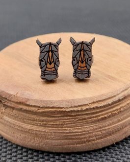 Kolczyki drewniane NOSOROŻCE