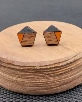 Kolczyki drewniane PIĘCIOKĄTY