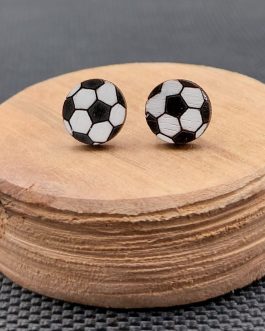 Kolczyki drewniane PIŁKA NOŻNA