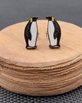 Kolczyki drewniane PINGWINY