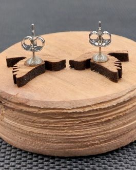 Kolczyki drewniane PTAKI TURKUSOWE