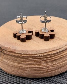 Kolczyki drewniane PUZZLE CZARNE