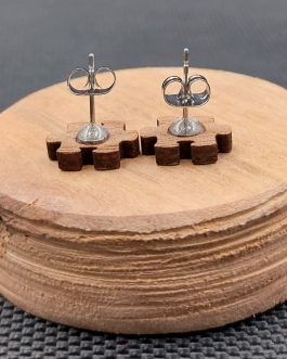 Kolczyki drewniane PUZZLE ZIELONE