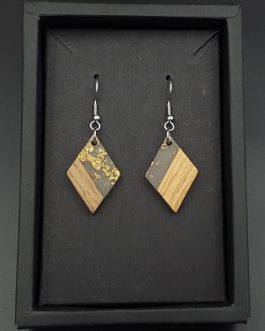 Kolczyki ROMBY ZE ZŁOTKIEM