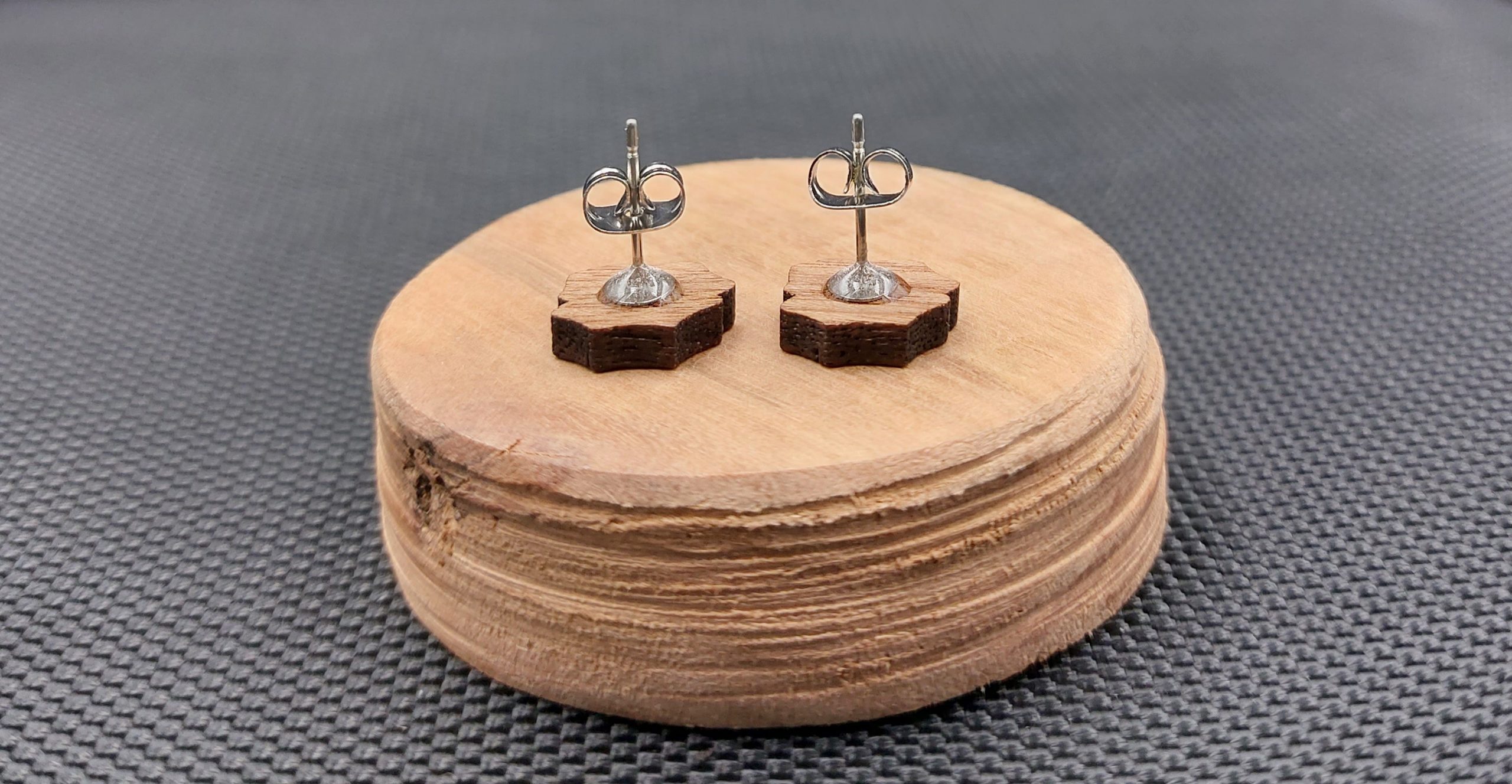 Kolczyki drewniane RÓŻE - obrazek 2