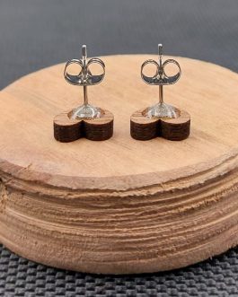 Kolczyki drewniane SERCA RÓŻOWE