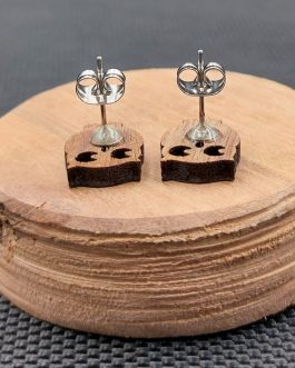 Kolczyki drewniane SOWY SZARE