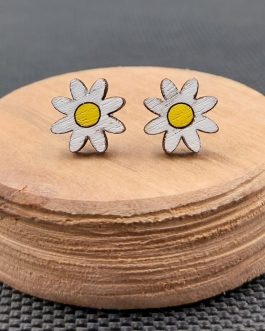 Kolczyki drewniane STOKROTKI