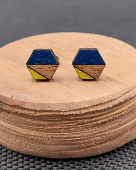 Kolczyki drewniane SZEŚCIOKĄTY