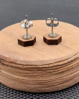 Kolczyki drewniane SZEŚCIOKĄTY